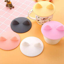 Tampa de Copo de Vidro 6 PeçAs Silicone Orelha de Gato Tampas de XíCara de Chá XíCara de Chá Tampas para Copos de Café para Bebidas