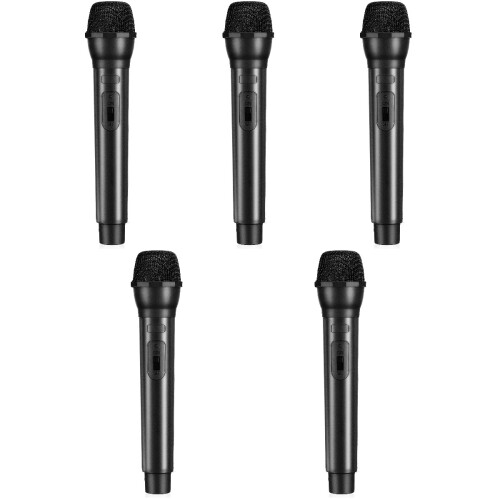 5Pièces Microphone De Jeu Noir En Plastique Pour Performances Et Fêtes 1