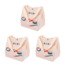 3Pièces Repas Portable Beige Toile Multi-Usage Pour Femmes