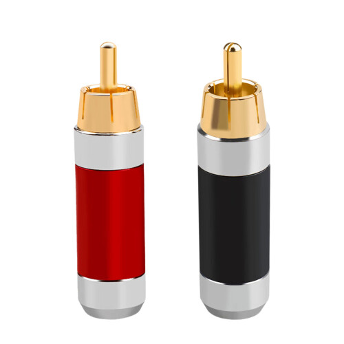 Vergoldeter Kupferstecker, Sound-Video-Stecker,-Schwarz 1