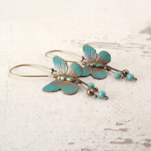 French Butterfly Water Drop Pearl Earrings Fashion Niche Personality High-end Design Earrings Stud Earrings