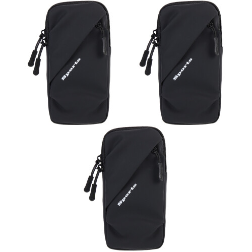 3Pièces Brassard Téléphone Noir Confortable Pour Exercices 1