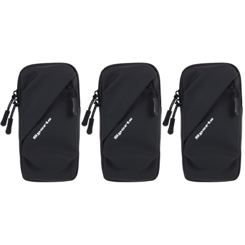 3Pièces Brassard Téléphone Noir Confortable Pour Exercices 2