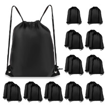 20Pcs Drawstring Backpack Drawstring Bags, Draw String Back Bag for Sports, Gym, Travel, Swimming, Beach Black