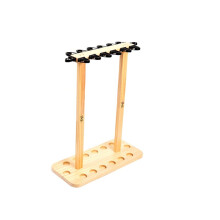 Support de Rangement Vertical pour Cannes à Pêche en Bois Massif à 14 Emplacements, Idéal pour la Maison, le Garage, le Chalet ou le Bateau. A