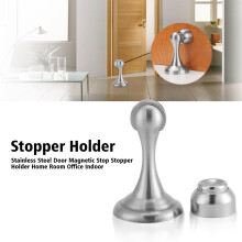 Brushed Silver Door Stopper with Magnet