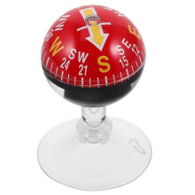 Boussole Sphérique à Ventouse de 38 mm, Rouge, pour Tableau de Bord de Véhicule, Navigation en Voiture et en Bateau, Usage Extérieur et