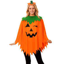 Costume de Cosplay Citrouille D'Halloween, Ensemble Poncho Citrouille avec Bandeau, Costume D'Halloween pour Adulte