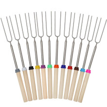 12 Pack Smores Sticks 32 Inch Marshmallow Roasting Sticks for Fire Pit, Extendable Roasting Skewers for Camping