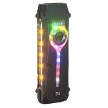 Lampe Torche EDC Plate Professionnelle Rechargeable avec Faisceau Rouge, Lumière RGB, Combinaison UV et LED, Lampe de Poche Portable D'Urgence Noire