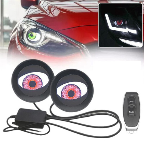 Kit de Phares à LED Devil Eye de 2 Pouces pour Voiture, Yeux de Diable Dynamiques avec Télécommande, Accessoires D'Assemblage de Phares 2