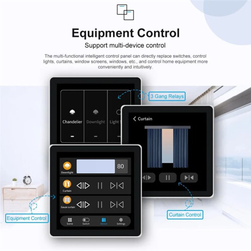 Tuya T3E Panel  Touch Screen Panel EU  Control Panel  Zigbee  Home Wall Push Light ,Black 2