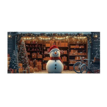 7x16ft Christmas Garage Door Banner 3D Christmas Winter Scene Outdoor Decor Hanging Garage Mural Background House
