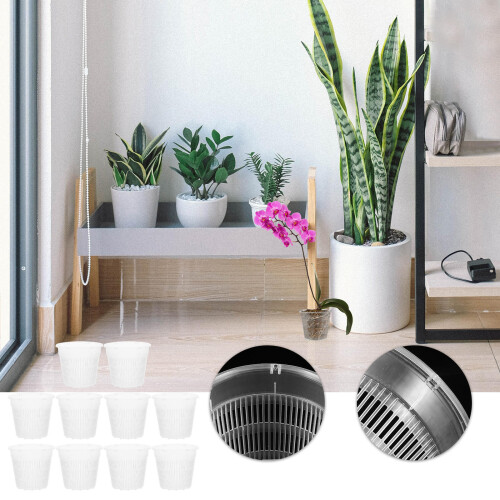 10Pièces Pots Plastique Durable Pour Cactus Orchidées 2