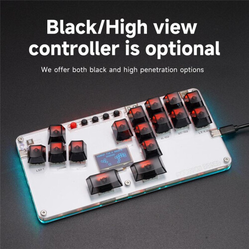 MustFun Hitbox Controller  Leverless Arcade Stick Controller for PC/PS3/PS4/ and Fightstick Arcade Games Black 2