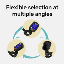 AROMA Guitar Tuner Clip Digital Electronic Tuner for Guitar, Bass, Ukulele, Violin, Acoustics Calibration Tuner AT-01A