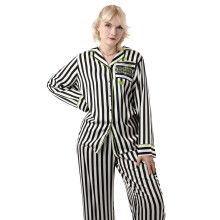 (8-10) Beetlejuice Long Sleeve Long Leg Pyjama Set (Womens Black)