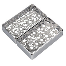 2 Pcs Brass Guitar Pickup Covers with Elegant Flower Pattern Metal Humbucker Covers for Electric Guitar