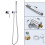 Set Doccia con Soffione per Acqua Calda e Fredda A Parete, Set Doccia Argento 4