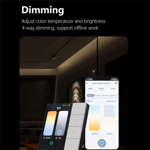 Tuya Zigbee 3.5 Inch  Wall  Touch Screen 4 Groups  8-Way Scene  Sensor Dimming   Home B 2