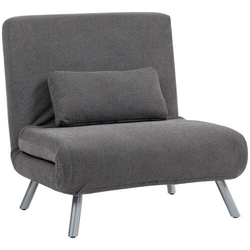 Homcom Sofá Cama Individual Negro 80 x 75 x 83 cm