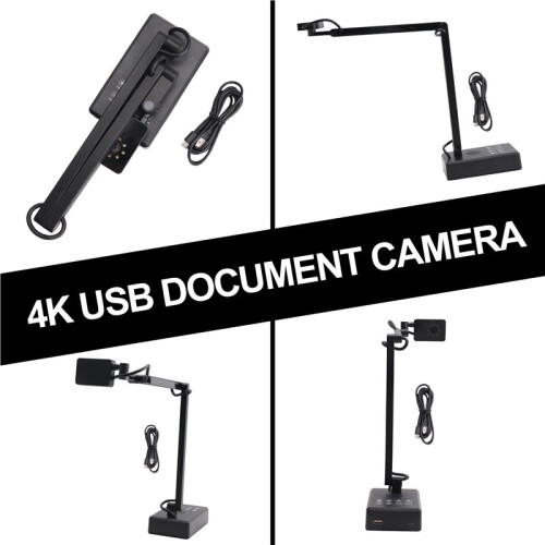 4K USB Document Camera 16MP Webcam Visualiser Image Invert Foldable for Live Demo Web Conferencing 1