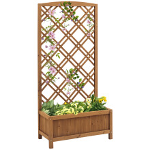 Jardinera con Enrejado Marrón 60 x 30 x 122.5 cm