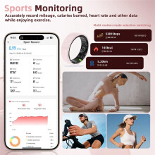 R12 Ceramic Ring with Heart Rate,Blood Oxygen,Sleep Monitoring Waterproof for Android & IOS (12)