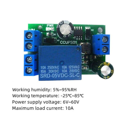 CCUPS01 UPS Emergency Cut-Off Board DC6V-60V Control Board Power-OFF Protection Automatic Switching Module Without Shell 1