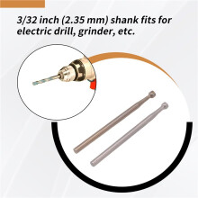 12 Pcs Round Cup Burr Set, 3/32Inch Shank Wire Rounder Bits Jewelry Carving Bits (0.8-3.0mm)