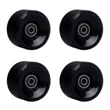 4 Ruedas de PU Negras de 65x36 mm y 78A para Patines y Monopatines de Doble con Rodamientos ABEC-9. Accesorio para Monopatín.