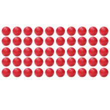 Lot de 50 Balles de D'Entraînement 42 mm en PU Souple, Sensation Réaliste, Vol Limité, Rouges