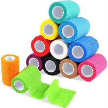 12 Rollos de Vendaje Autoadhesivo de 7.5 cm X 4.5 M para Primeros Auxilios, Vendaje de Fijación Elástica, Vendaje Cohesivo