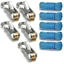 5-Pack Rückziehbares Seil mit Rollen-Spanner - Strapazierfähige Befestigung für Camping, Bootfahren, Heimlagerung, Outdoor-Nutzung