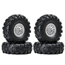 0.7" Wheels Metal Hubs Tires with Counterweight Kit for 1/30 SCX30 RC Car Upgrade Parts Silver