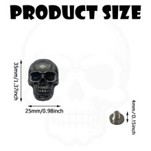 10 Stück Totenkopf-Nieten, DIY-Nieten, Conchos für Leder, Großer Kopf, Dekorative Schnalle zum Basteln, Antikes Silber