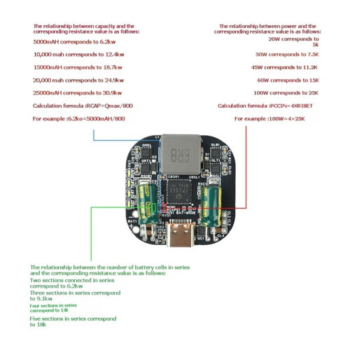 New IP2368 Bidirectional Charger PD100W Fast Charge Module Type-C Interface Support 2-5S Lithium Battery 1
