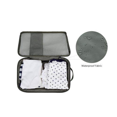 Sac à couches moderne avec compartiments zippés-ours gris foncé 2
