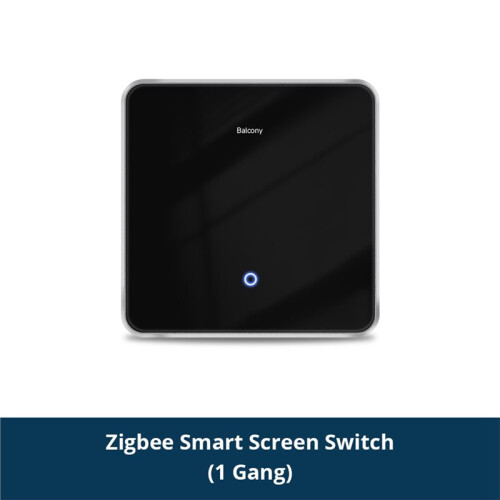 Zigbee DIY Name  EU All Black Touch Panel  Display Screen Light  Work with Tuya  Life App 1 Gangs 1
