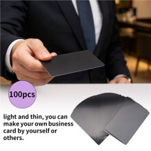 100 PCS Black Aluminum Alloy Card Engraving Metal Business Visit Business Card Blank 0.2mm Thickness