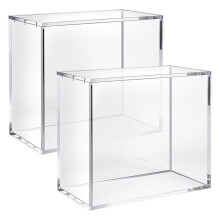 2Pack Acrylic Display Case Trading Card Storage Box Stackable Protector Dust-Proof Collector Storage Protector