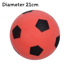 (Red, Diameter 21cm) Sponge Foam Football Soccer Toy For Children Indoor Silent Sports Noinflate