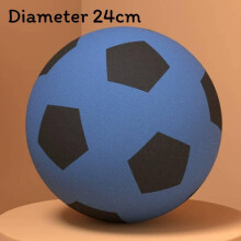 (Blue,Diameter 24cm)Juguete de fútbol de espuma esponja para niños deportes de interior sin inflar silencioso