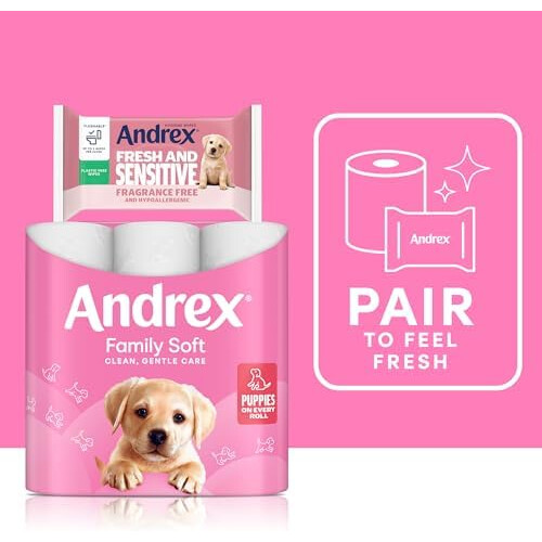 Andrex Andrex Fresh and Sensitive Hygiene Wipes, 12 Pack; Flushable Moist 2