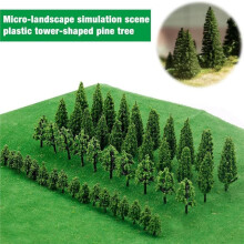 Agarte Mixed Model Trees, 50 Pieces, Miniature Landscape Trees for Diorama and Train Railways Scenery