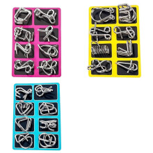 24 Casse-Têtes en Métal pour Adultes et Enfants, Jeux de Logique avec Sac de Rangement pour les Voyages et la Famille