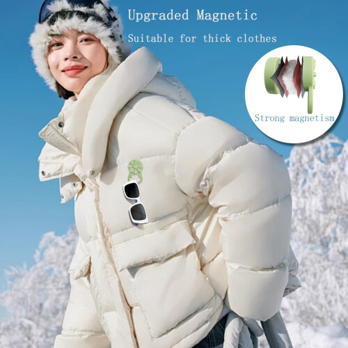 Magnetic Glasses Holder Clip for Clothes White 1