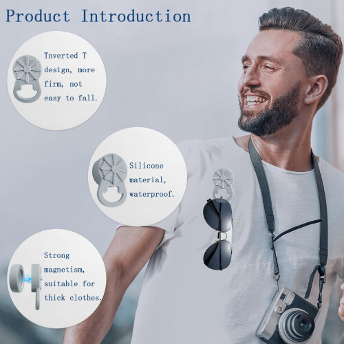 Magnetic Glasses Holder Clip for Clothes White 2