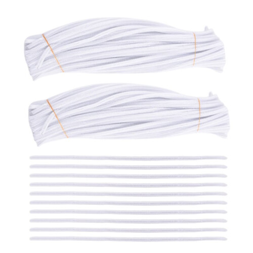 100 Pcs 30cm creation pipe cleaners, white 1