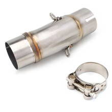 Stainless Steel 51mm Motorcycle Exhaust Mid Pipe for Ninja250 Ninja400 Ninja500 Z250 Z400 Z500 2017-2025